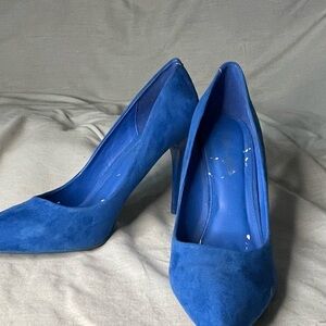 Herstyle Royal Blue Suede Pointed-Toe Pumps